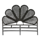 Vintage black rattan headboard 142cm