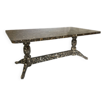 Maitland-Smith Tessellated Brown Marble Dining Table 1970s 1980s
