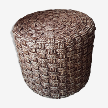 Pouf en corde vintage