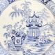Japanese pagoda plate, Creil and Montereau, 19th century