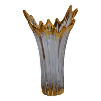 Murano Italy crystal vase vintage midcentury 60's