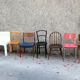 Series of 8 mismatched chairs