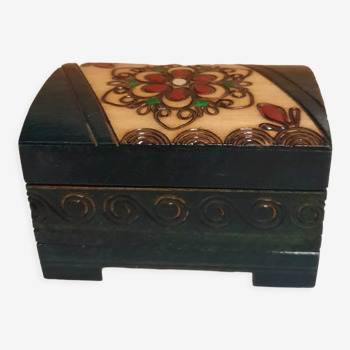 Painted wooden jewelry box