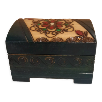 Painted wooden jewelry box