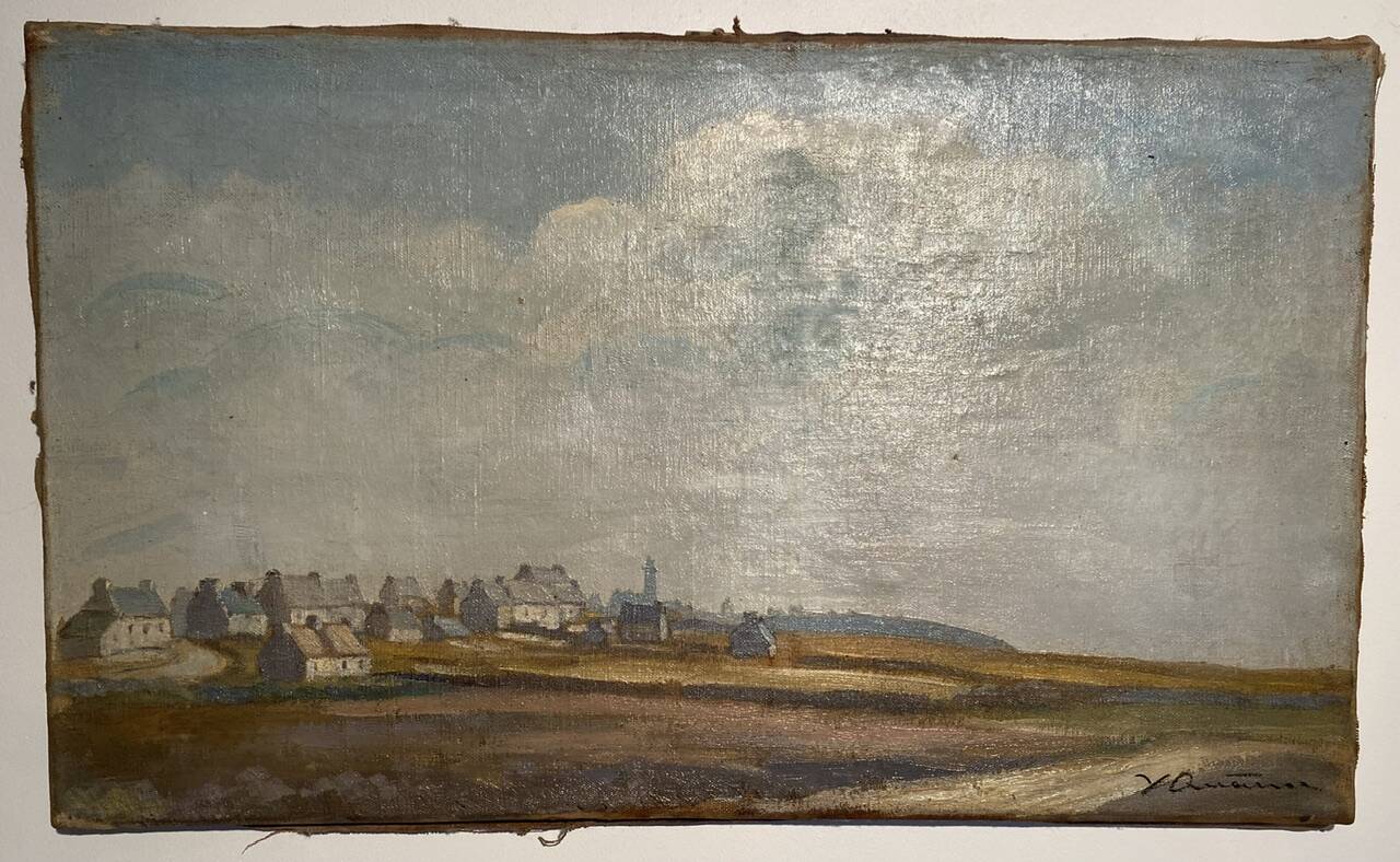 Tableau ancien , paysage breton signé, début XX siècle