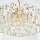 Lustre Palazzo en laiton doré et verre de Murano, Kalmar, Autriche, années 1970