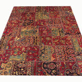 Vintage persian patchwork rug handwoven oriental wool living area rug- 179x245cm