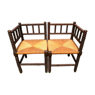 Benches corner fireplace
