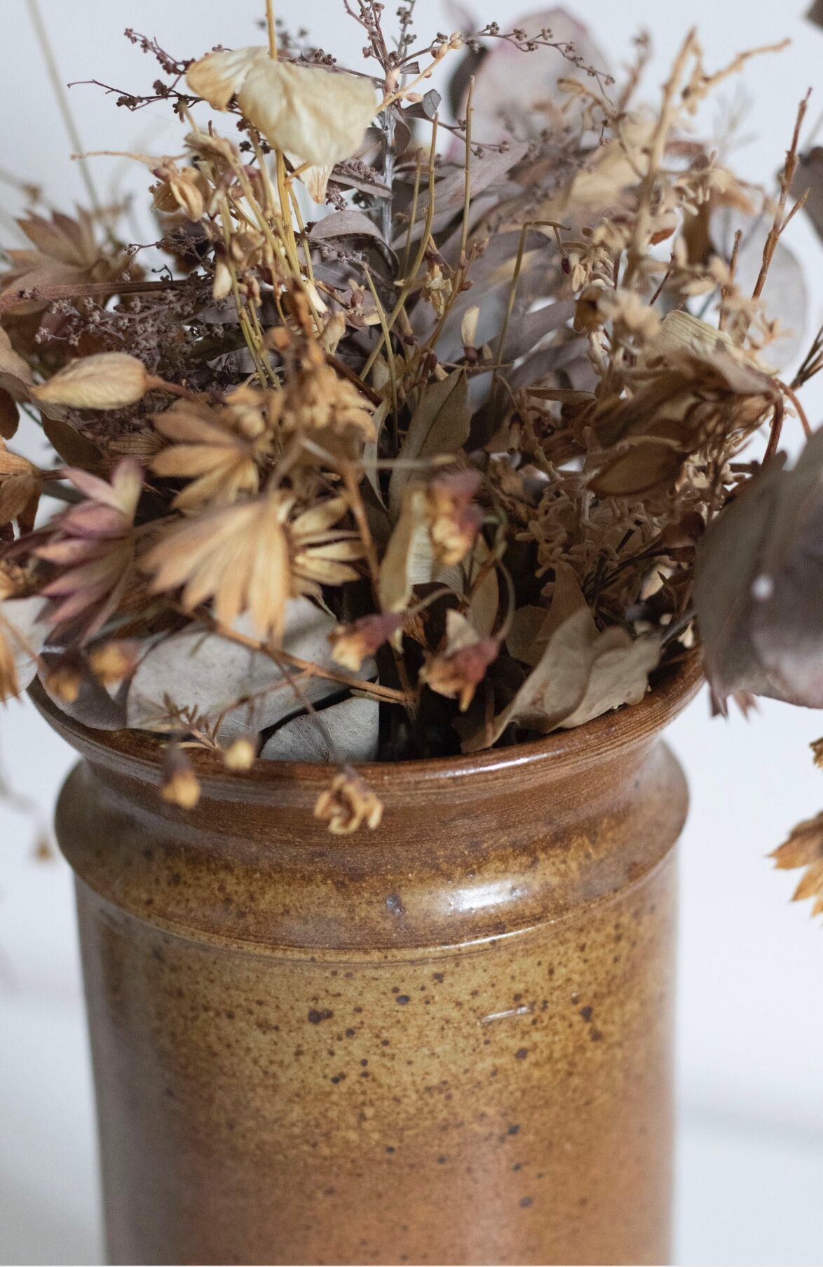 Vintage stoneware vase signed