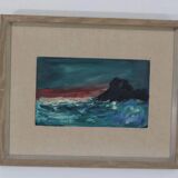 Original Mid Century Swedish Oil on Panel – “Waves” by Louis Zelig – Signed
