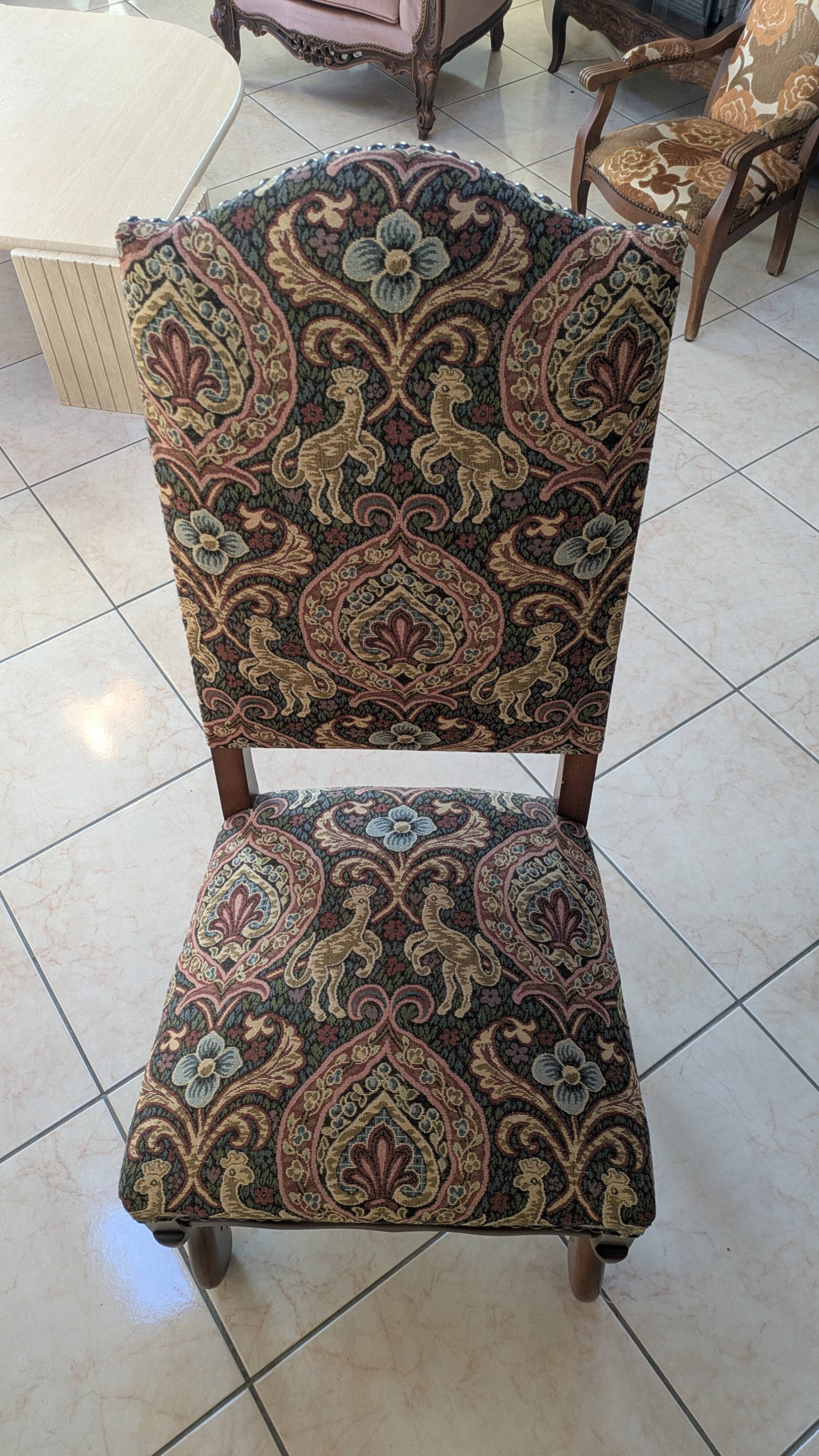 Set of 4 Louis XV upholstered chairs