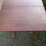 Vintage extendable wallet table in teak and beech.