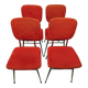 Set of 4 vintage 60s moumoute fabric chairs