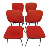 Set of 4 vintage 60s moumoute fabric chairs