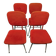Set of 4 vintage 60s moumoute fabric chairs