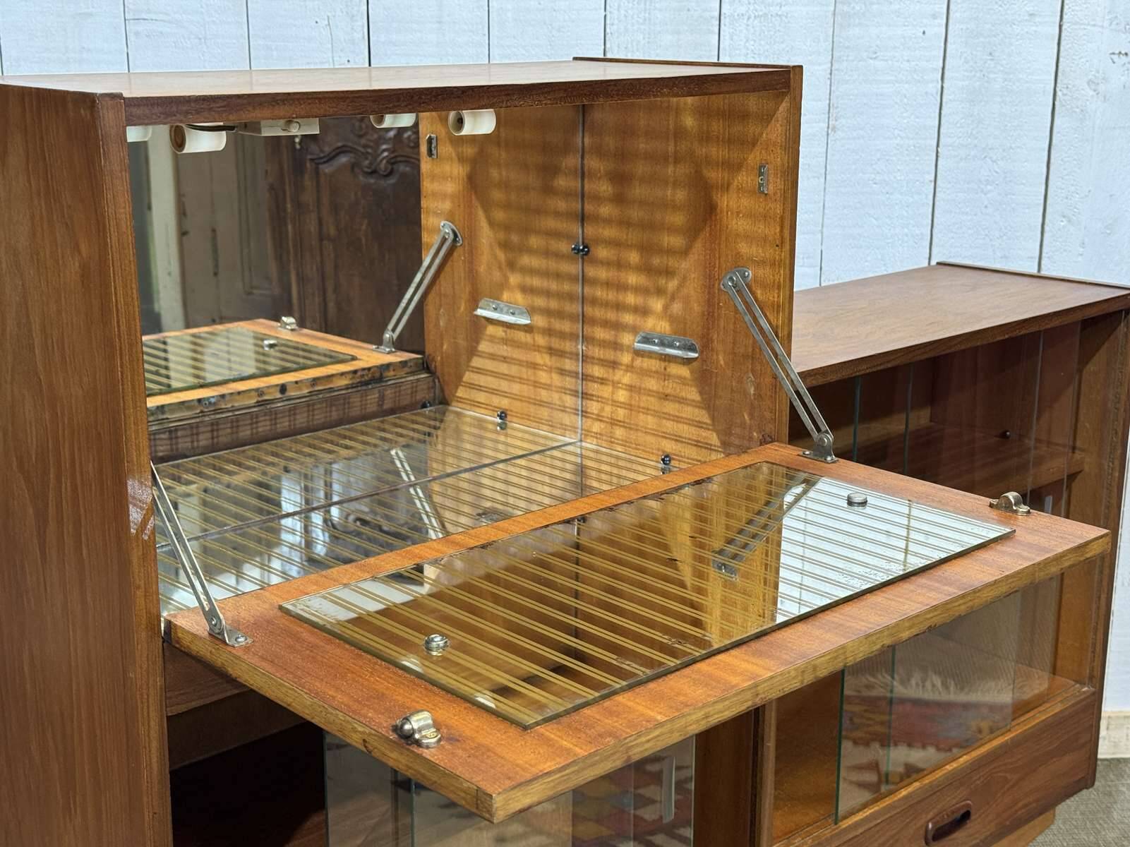 1970s teak English bar