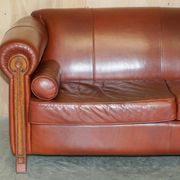 Vintage leather canapé in Art Nouveau style