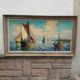 Large oil on canvas "Mediterranean Sea" signed Louis Audrey