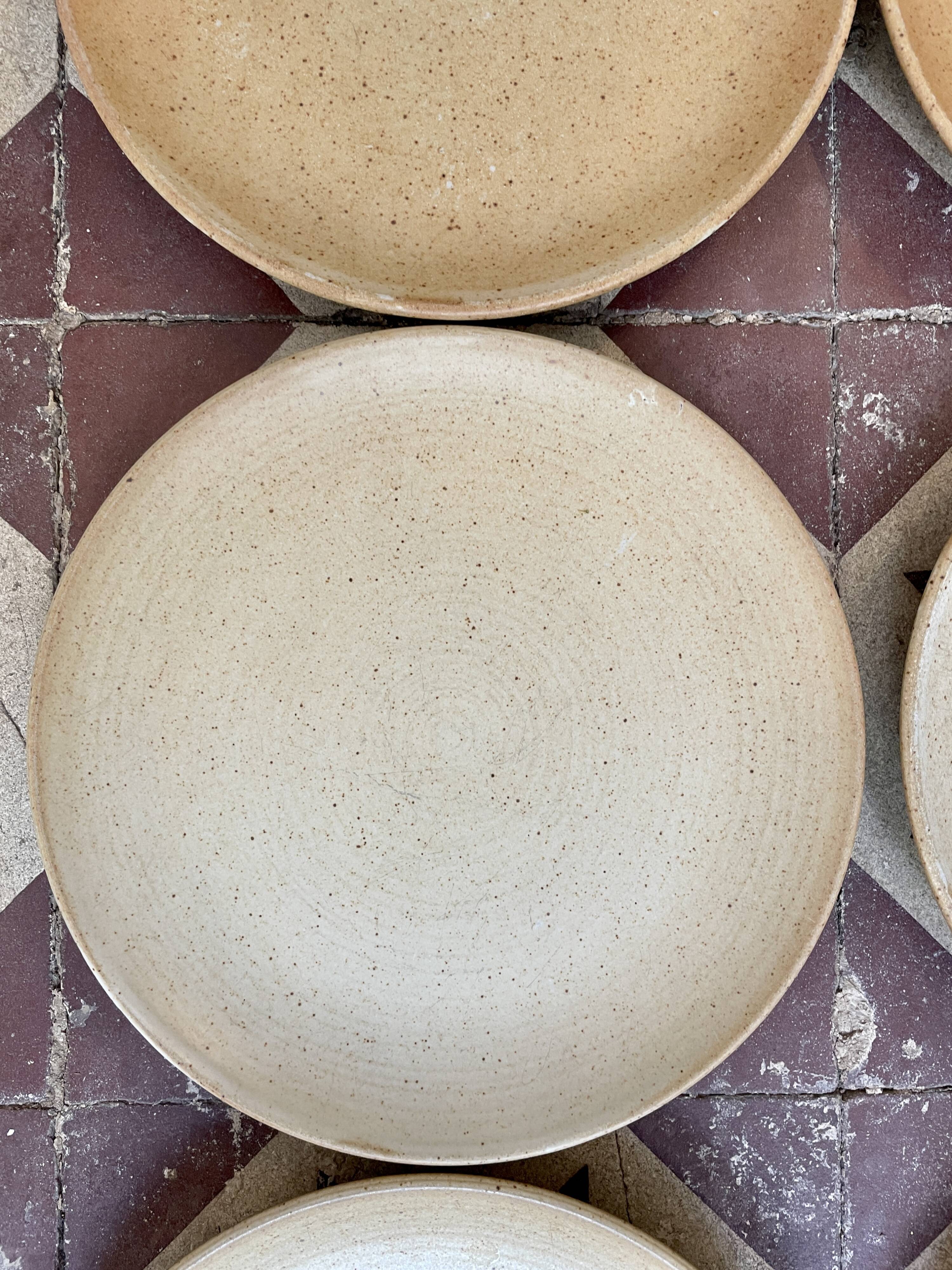 Set of 12 plates dessert gres