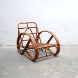 Vintage rattan pretzel armchair
