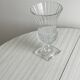 Antique thick glass vase on a pedestal.