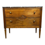 Directoire period sauté chest of drawers in mahogany and stained wood circa 1800