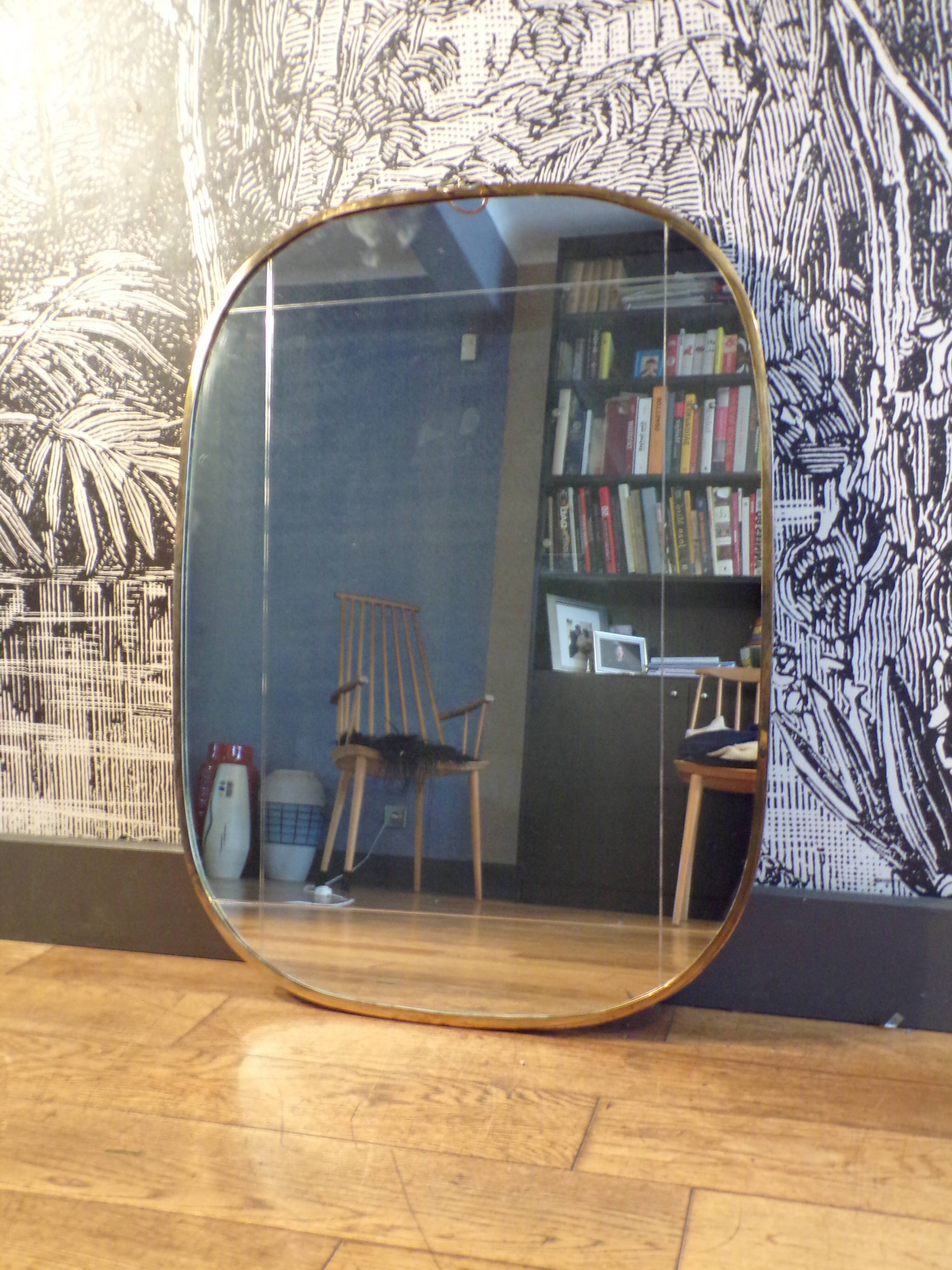 Mirror 60x80 cm brass frame