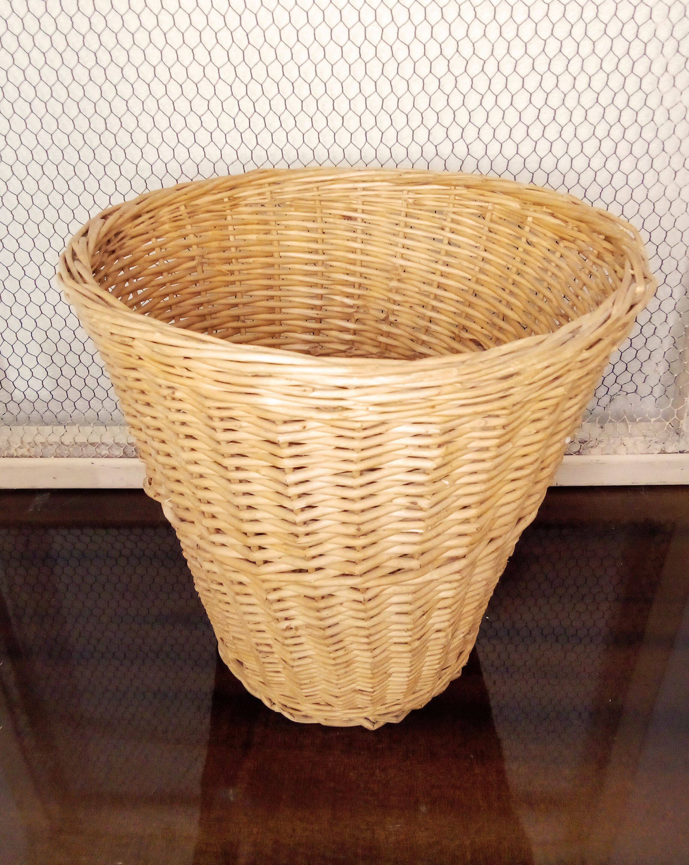 Vintage wicker basket planter