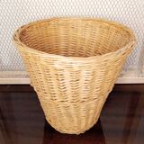 Vintage wicker basket planter