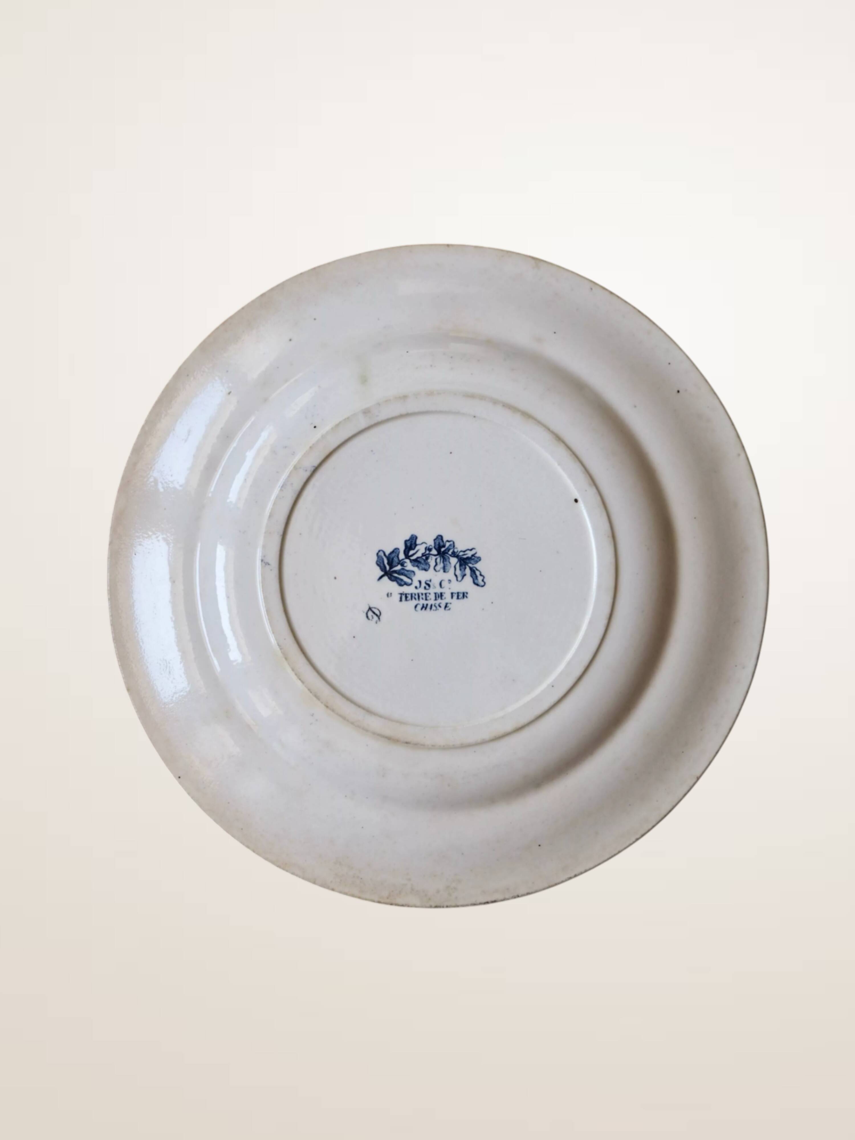 Pair of plates J.S. and Co. Terre de Fer "Hunt"