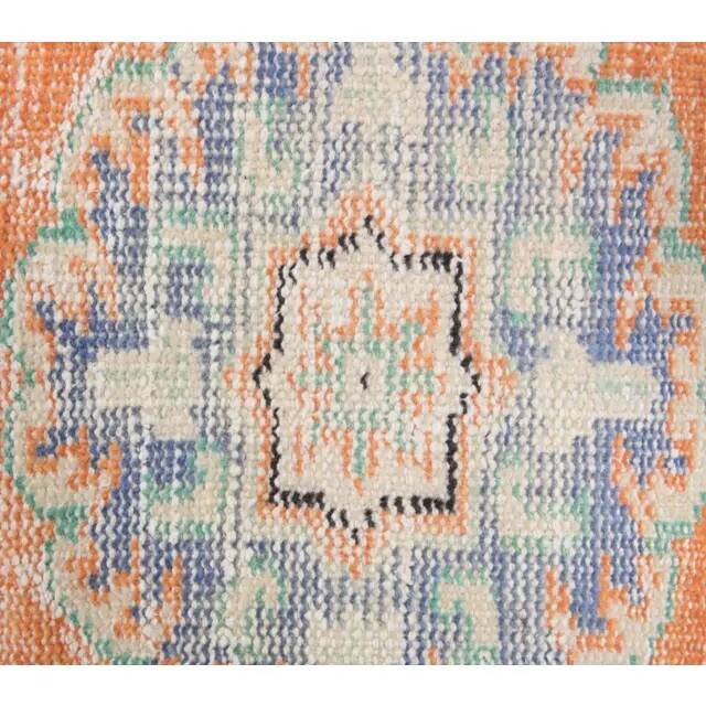 Vintage Turkish Oushak Handmade Wool Cotton Orange Runner 77x325