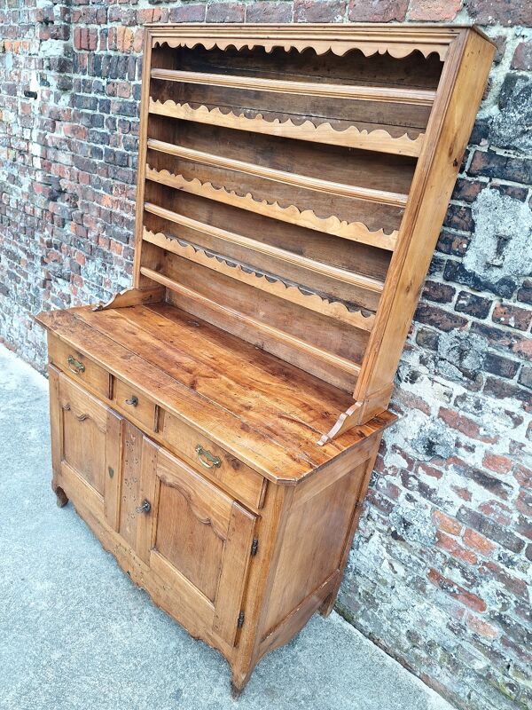 Buffet vaisselier ancien, meuble de ferme bois massif