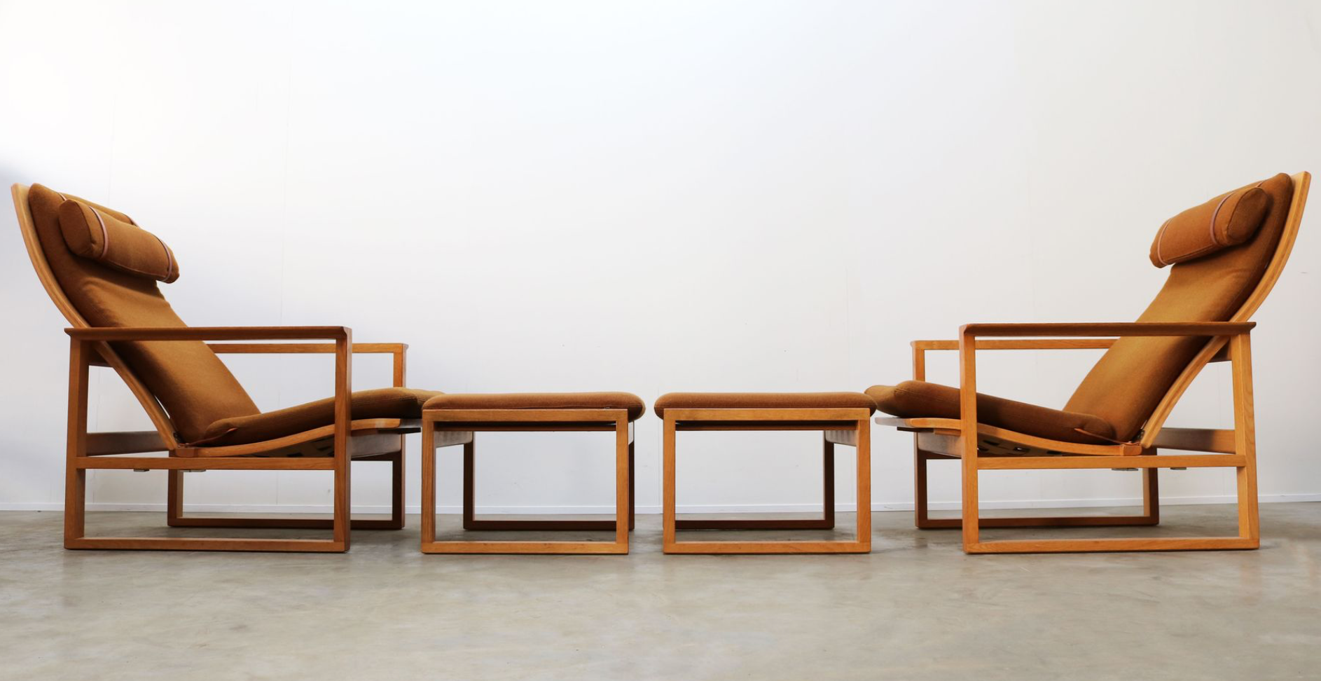 Fauteuils modèle 2254  avec ottomanes par Børge Mogensen pour Fredericia