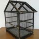 Wooden bird cage, original black patina, early 20th century