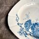 Blue ironstone hollow plate from Gien, "Birds" service circa 1870 no. 1