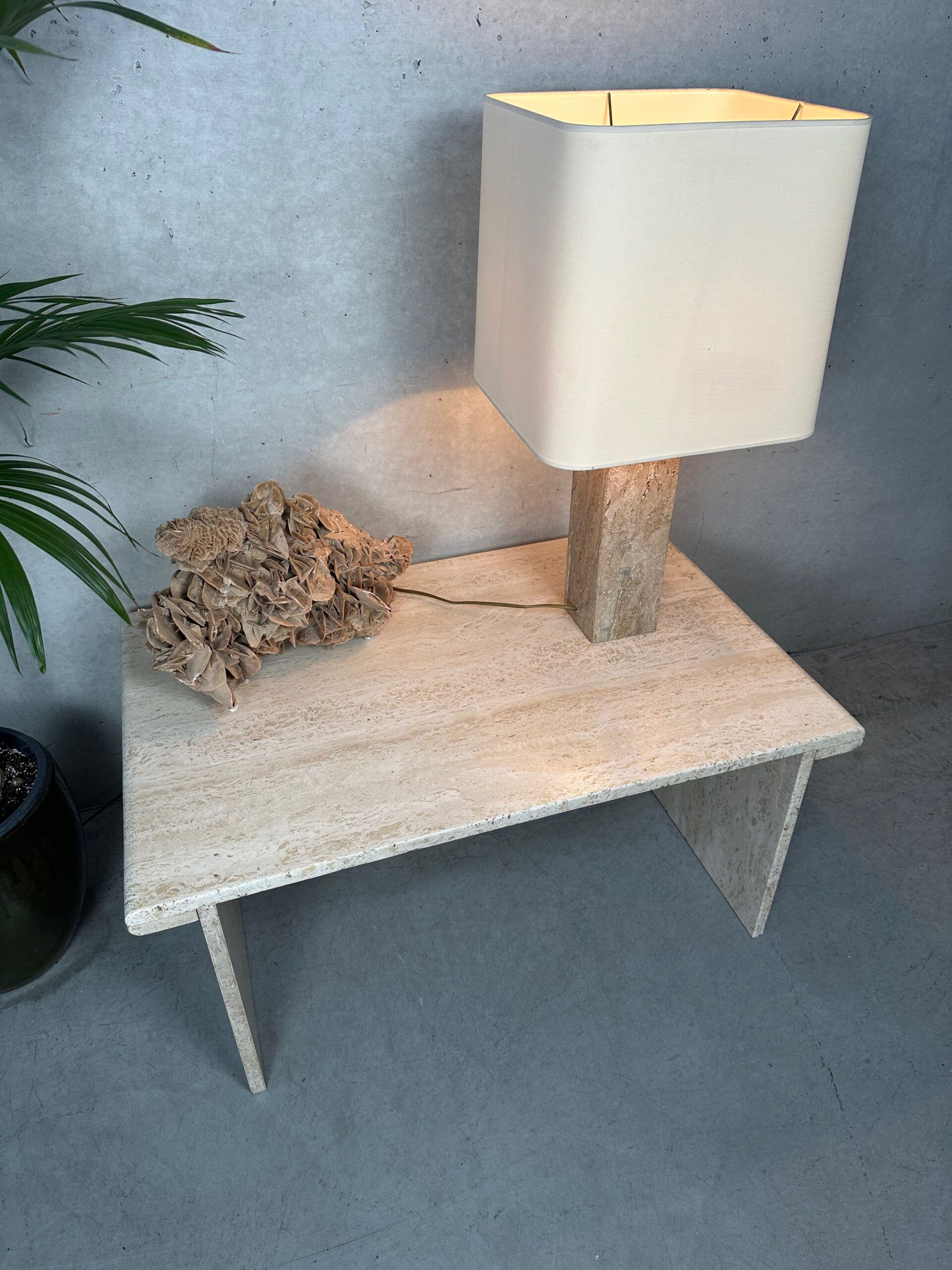 Vintage travertine side table