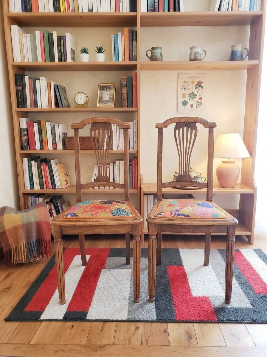 Paire de chaise vintage style Louis XVI du 19 em siècle