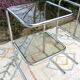 Paire de chevets chrome et verre fumé vintage 70