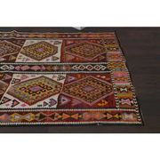 1970s Vintage Turkish Oushak Handmade Wool Cotton Brown Runner Rug 135x300
