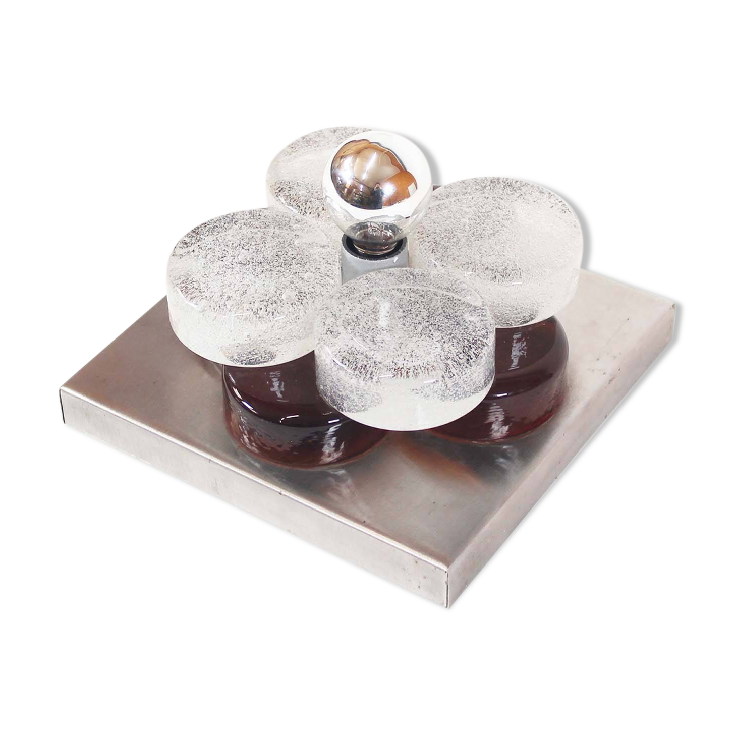 Brutalist glass wall sconce by Albano Poli for Poliarte, Italy 1970's