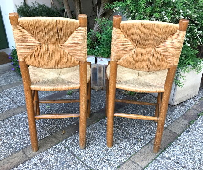 Charlotte Perriand 2 chairs mulched Bauche model n ° 19 ash 1950