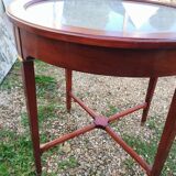 Antique Louis XVI style bouillotte table with marble top