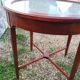 Antique Louis XVI style bouillotte table with marble top