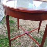 Table bouillotte ancienne style louis xvi avec plateau marbre
