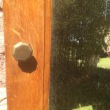 Beveled mirror oak frame
