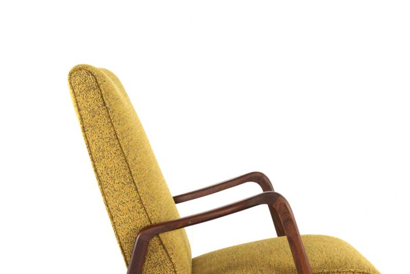 Knicos armchair in teak with yellow upholstery - very rare dutch design