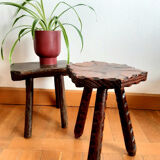 Hexagonal brutalist tripod stool