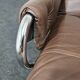 Vintage tubular framed leather lounge chair