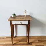 Table bureau chevet en bois ciré