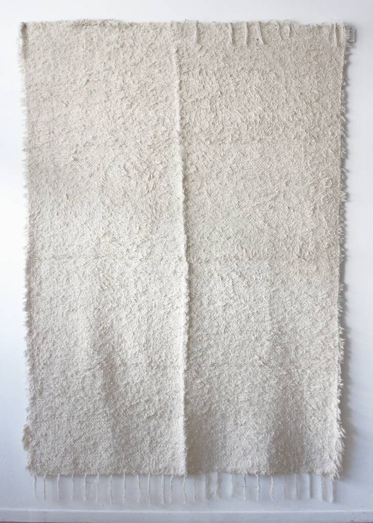 Double-layered handmade rug made from recycled cotton - hand-woven - 170 x 240 cm